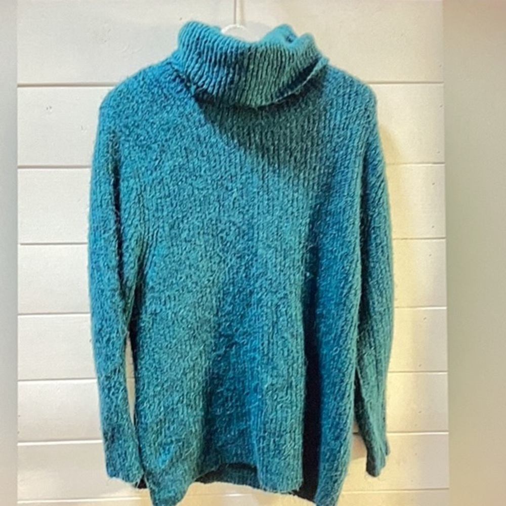 Contemporaine by Simons Teal Cowl Neck Sweater